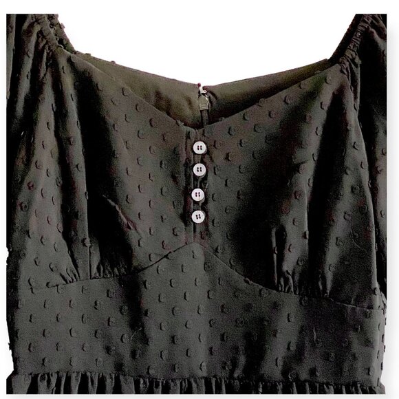 J.Crew Swiss Dot Tiered Midi Dress Black Long Sleeve Sheer Size 2 NWT - Picture 8 of 16